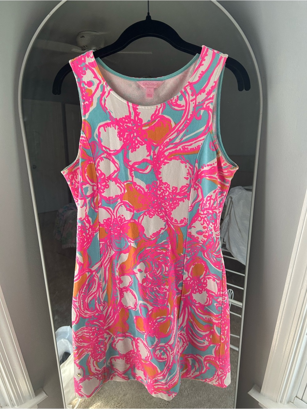 Lilly Pulitzer Pink Turquoise Orange Floral Tank Dress
